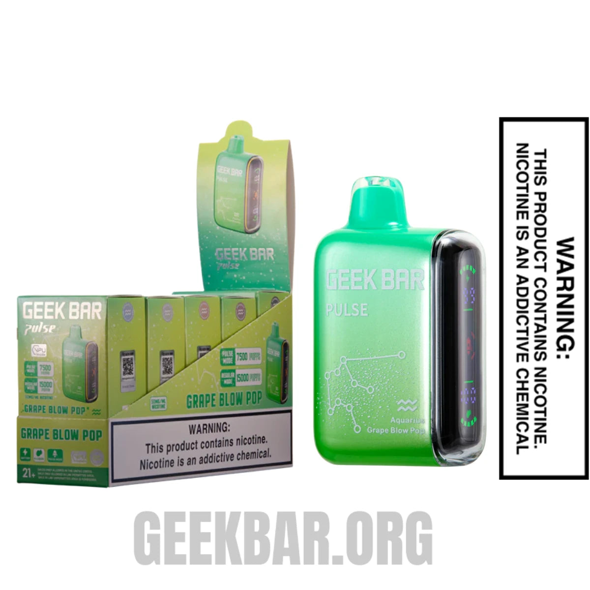 Aquarius Grape Blow Pop Geek Bar Pulse Vape With Bundle Pack