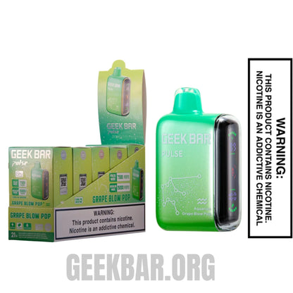 Aquarius Grape Blow Pop Geek Bar Pulse Vape With Bundle Pack