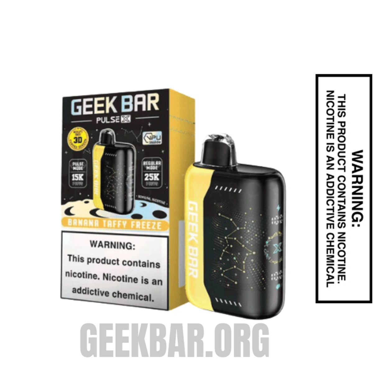 Banana Taffy Freeze Geek Bar Pulse X Disposable Vape With Package Box