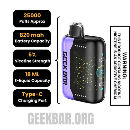 BlackberryB-PopGeekBarPulseXDisposableVapeSpecifications