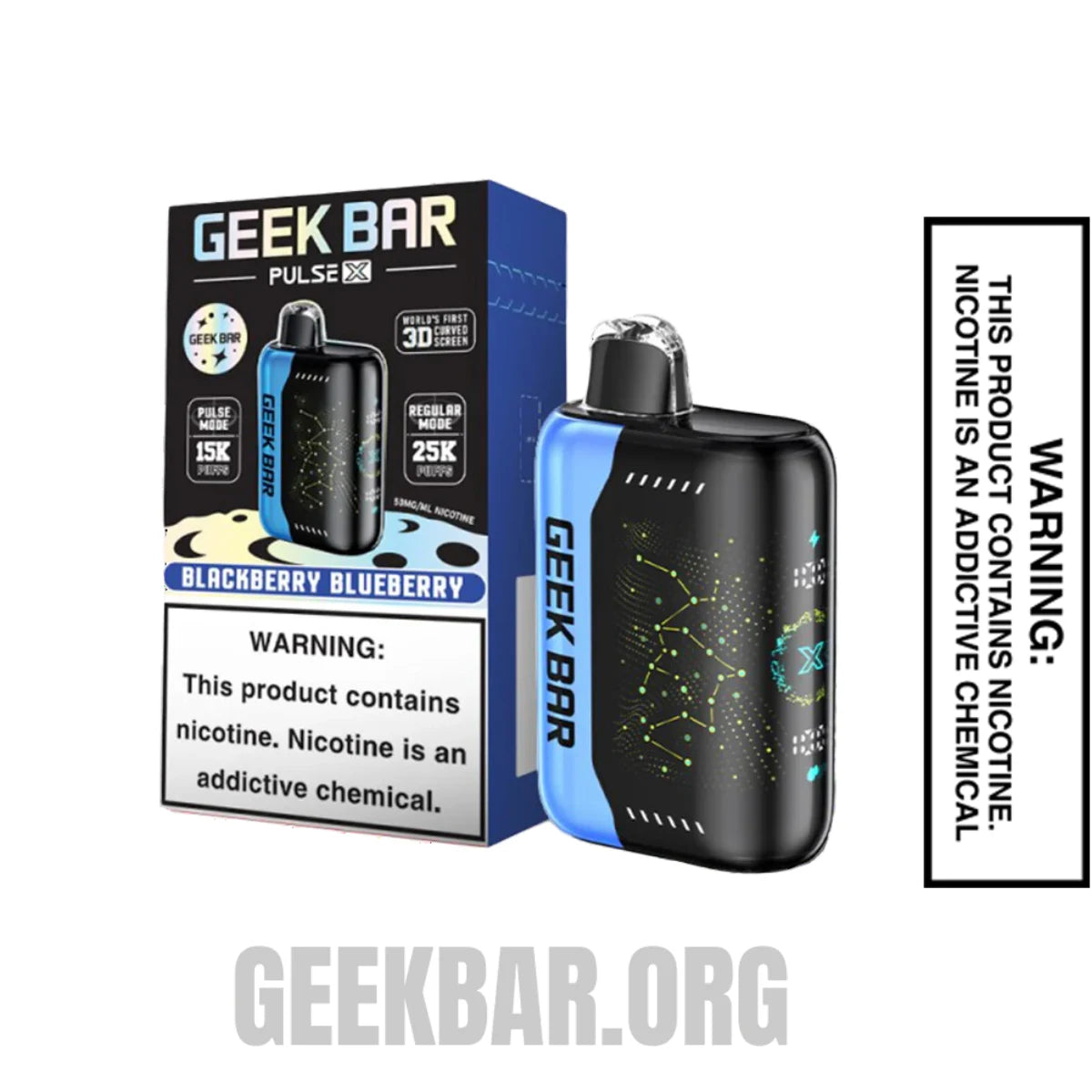 BlackberryBlueBerryGeekBarPulseXDisposableVapeWithPackageBox