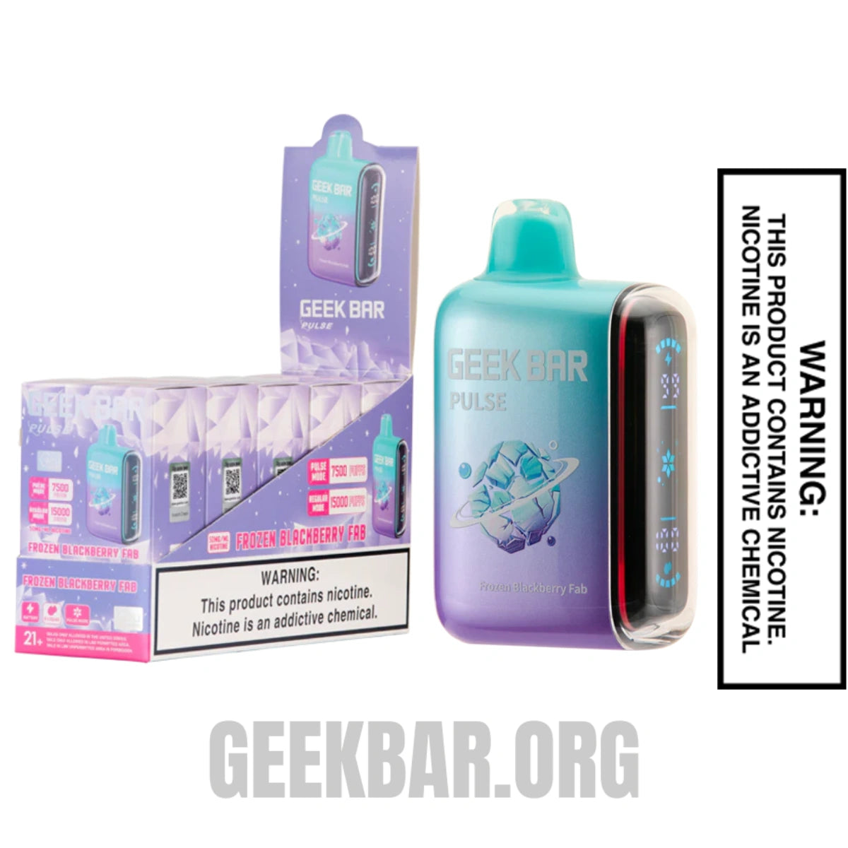 Blackberry Fab Geek Bar Pulse Frozen Edition Vape With Bundle Pack