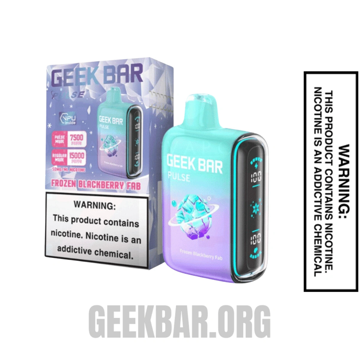 Blackberry Fab Geek Bar Pulse Frozen Edition Vape With Package Box