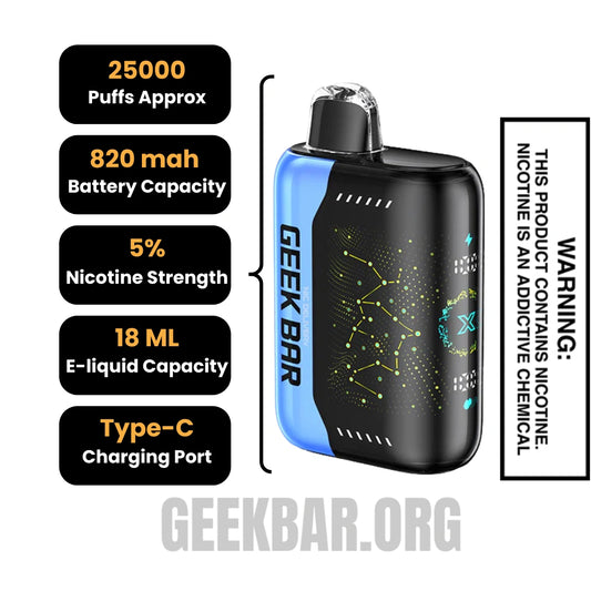 Blue Rancher Geek Bar Pulse X Disposable Vape Specifications