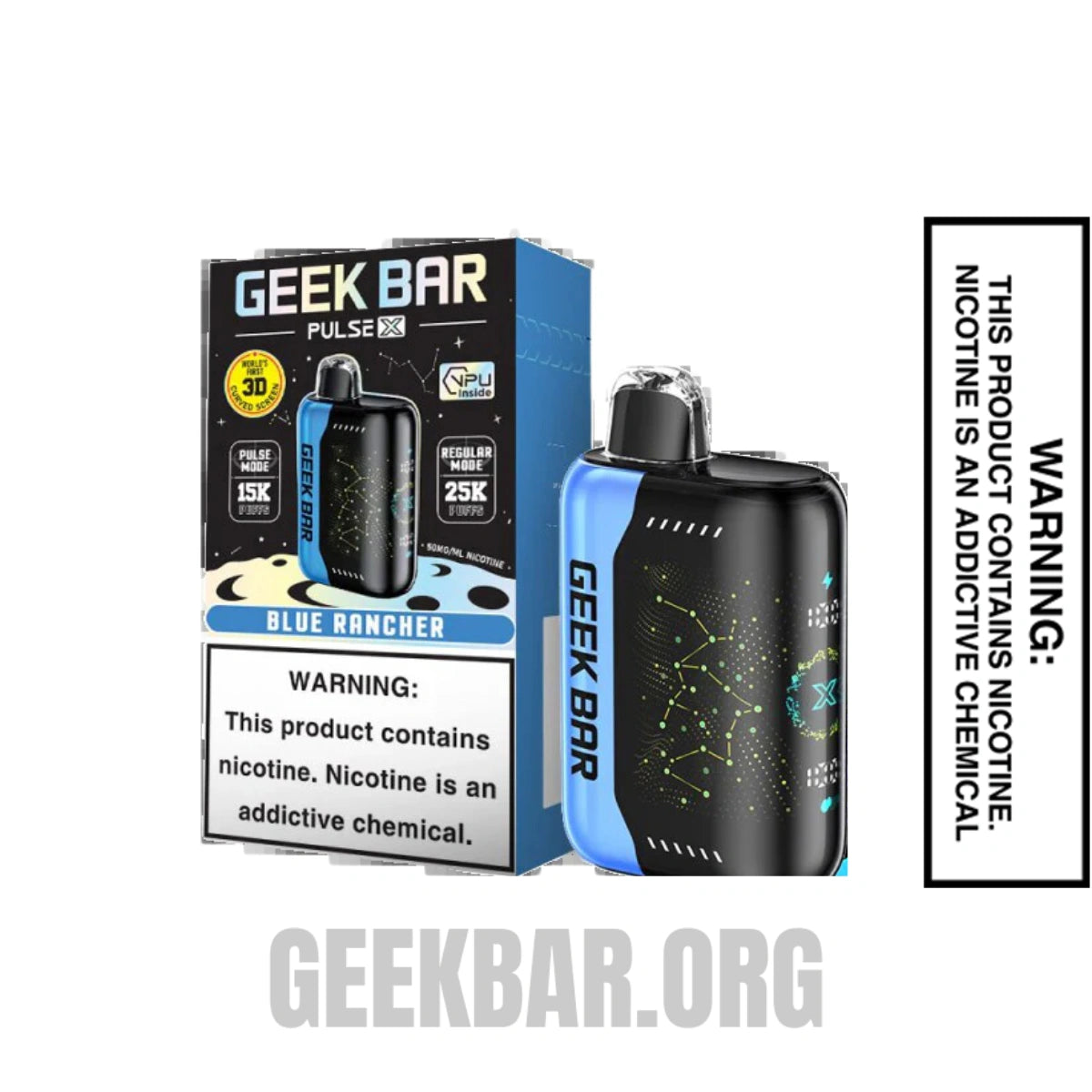 Blue Rancher Geek Bar Pulse X Disposable Vape With Package Box