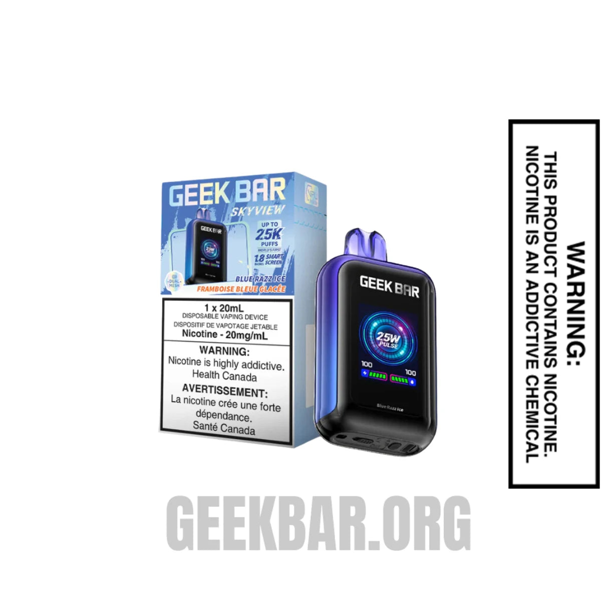 Blue Razz Ice Geek Bar Skyview Disposable Vape With Package Box