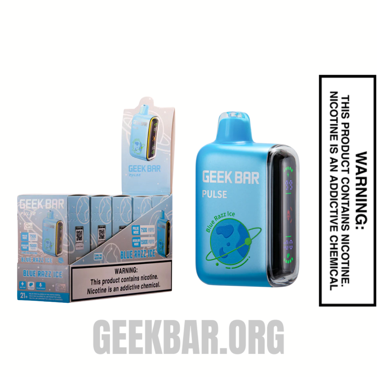 Blue Razz Ice Geek Bar Pulse Vape Bundle Box