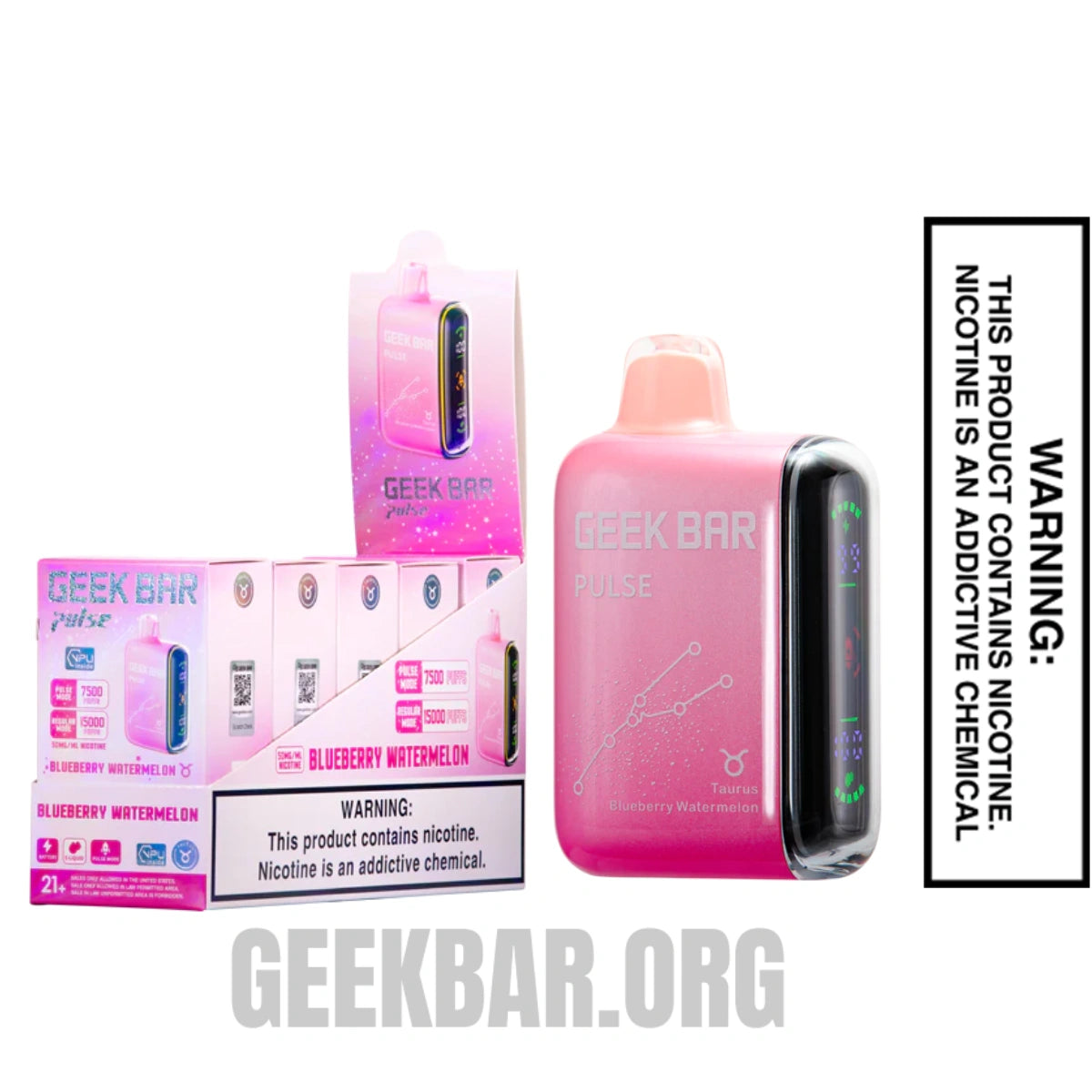 Blueberry Watermelon Geek Bar Pulse Vape (Taurus)  With Bundle Pack