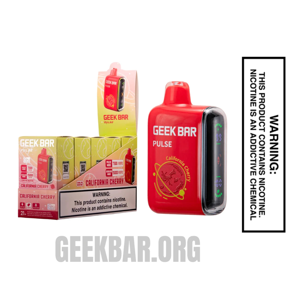 California Cherry Geek Bar Pulse Disposable Vape With Bundle Pack