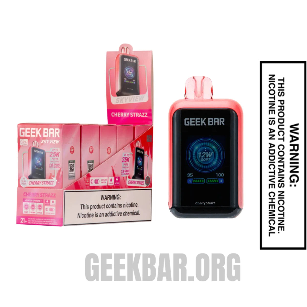 Cherry Strazz Geek Bar Skyview Disposable Vape With Bundle Pack