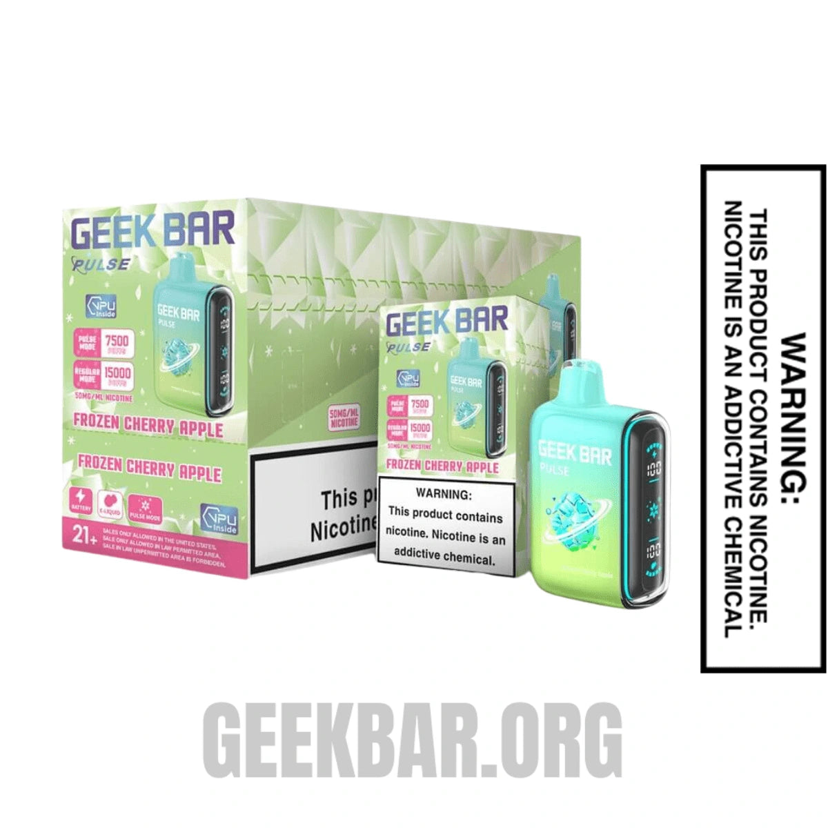 Cherry Apple Geek Bar Pulse Frozen Edition Vape With Bundle Pack