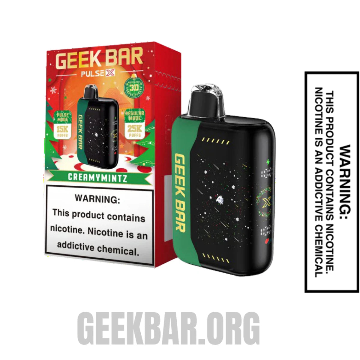 CreamyMintzGeekBarPulseXDisposableVapeWithPackageBox