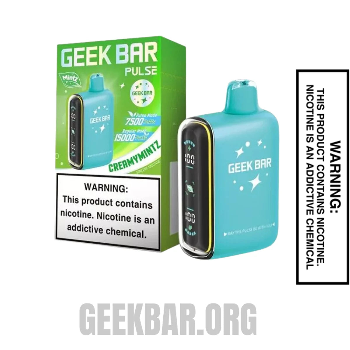 CreamymintzGeekBarPulseDisposableVapeWithPackageBox