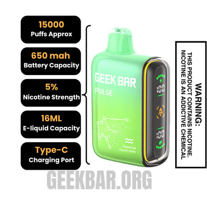 Double Apple Geek Bar Pulse Vape Specifications