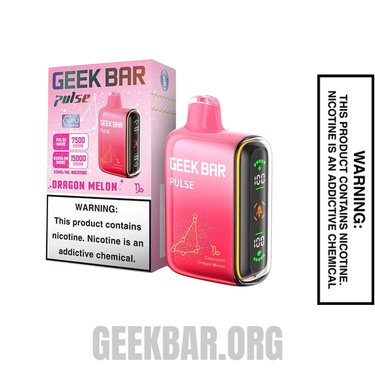 Dragon Melon Geek Bar Pulse Vape (Capricorn)With Package Box