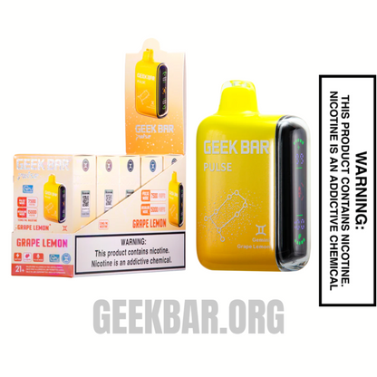 Gemini Grape Lemon Geek Bar Pulse Vape With Bundle Pack