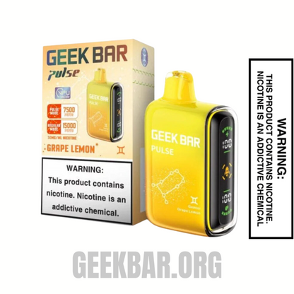 Gemini Grape Lemon Geek Bar Pulse Vape With Package Box