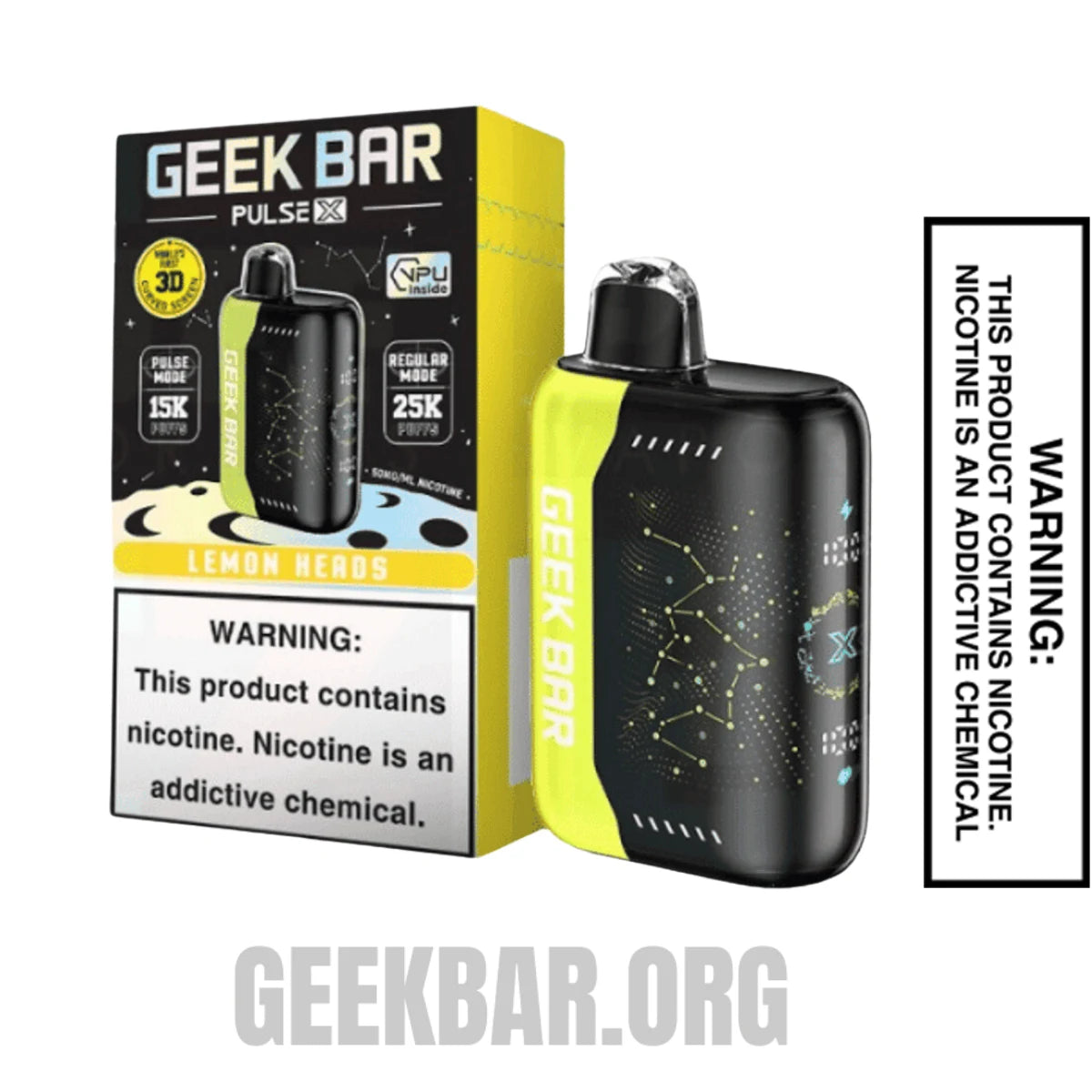 LemonHeadsGeekBarPulseXDisposableVapeWithPackageBox