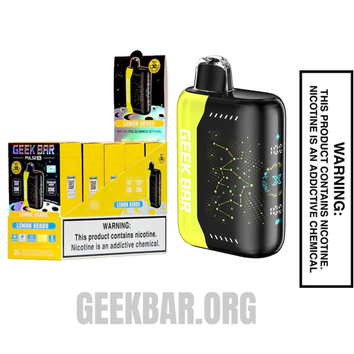 LemonHeadsGeekBarPulseXDisposableVapewithBundlePack