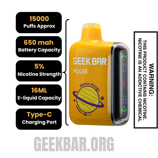 Mexico Mango Geek Bar Pulse Disposable Vape Specification
