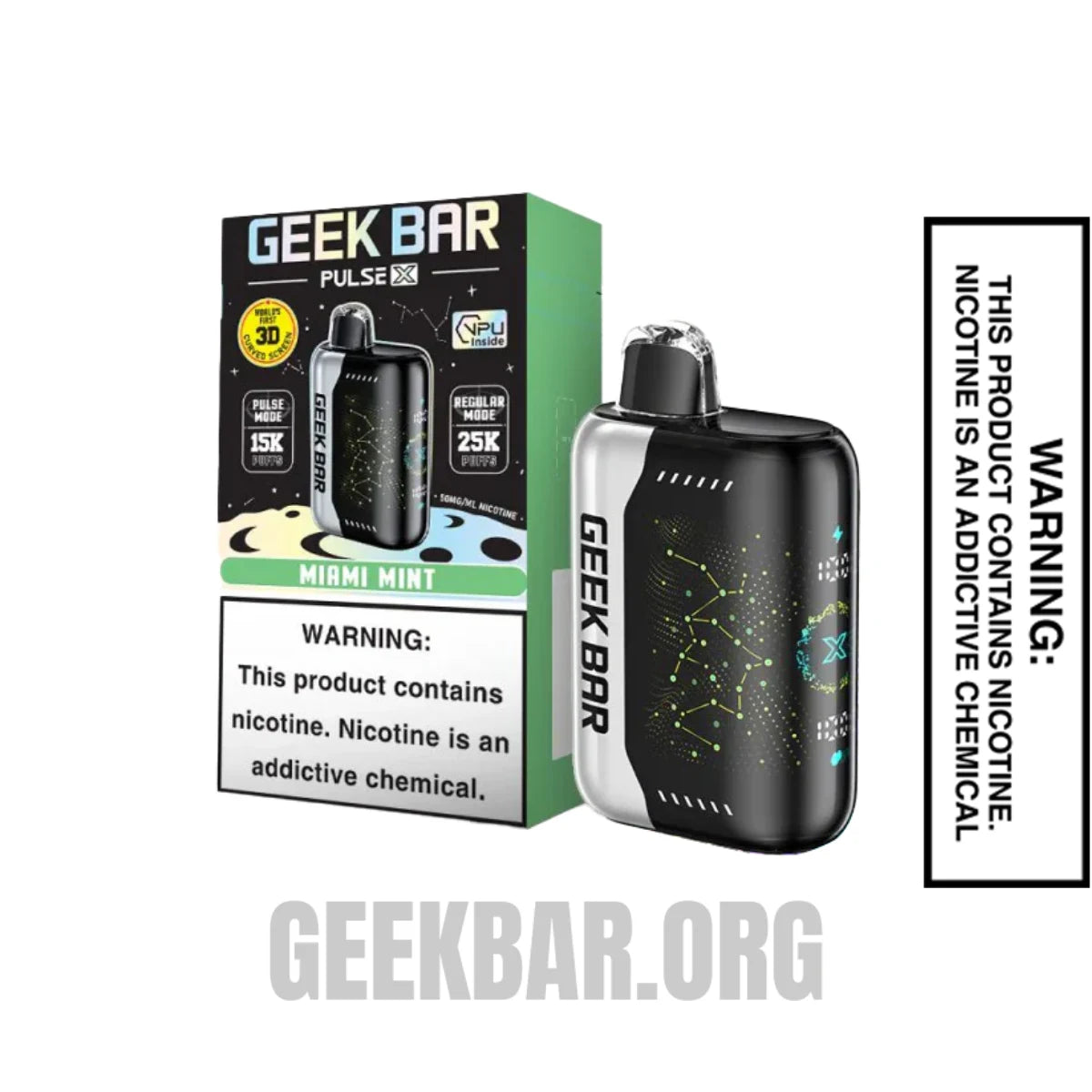 Miami Mint Geek Bar Pulse X Disposable Vape With Package Box