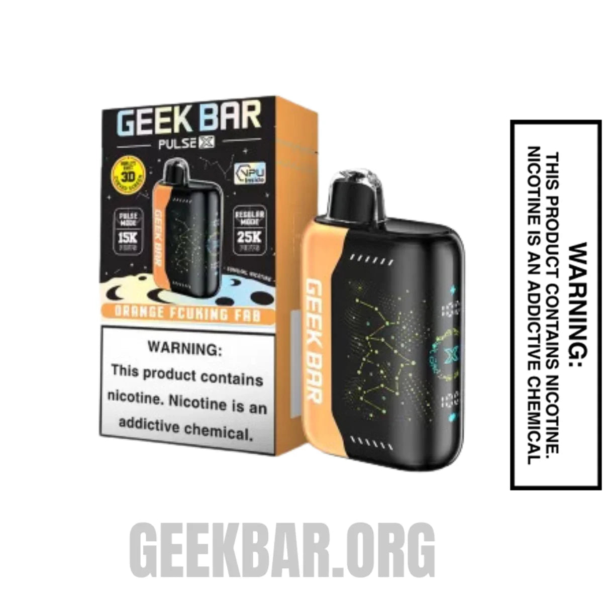 OrangeFuckingFabGeekBarPulseXDisposableVapeWithPackageBox