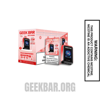 Peach Raspberry Geek Bar Skyview Disposable Vape With Bundle Pack