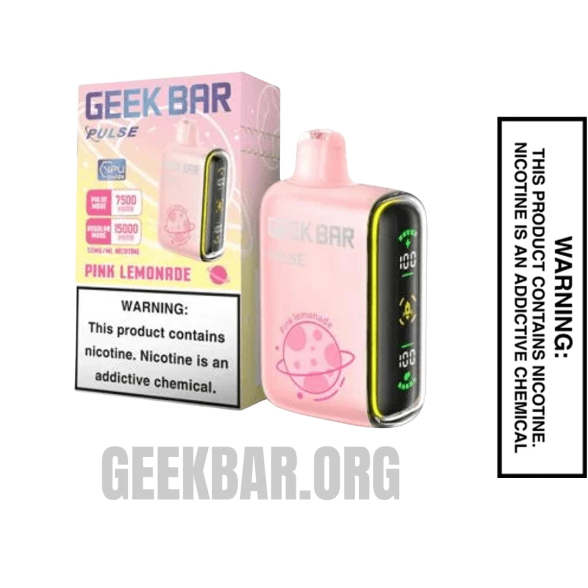 Pink Lemonade Geek Bar Pulse Frozen  Edition Vape Package Box