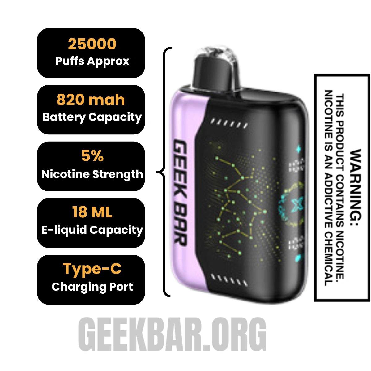 Raspberry Peach Lime Geek Bar Pulse X Disposable Vape