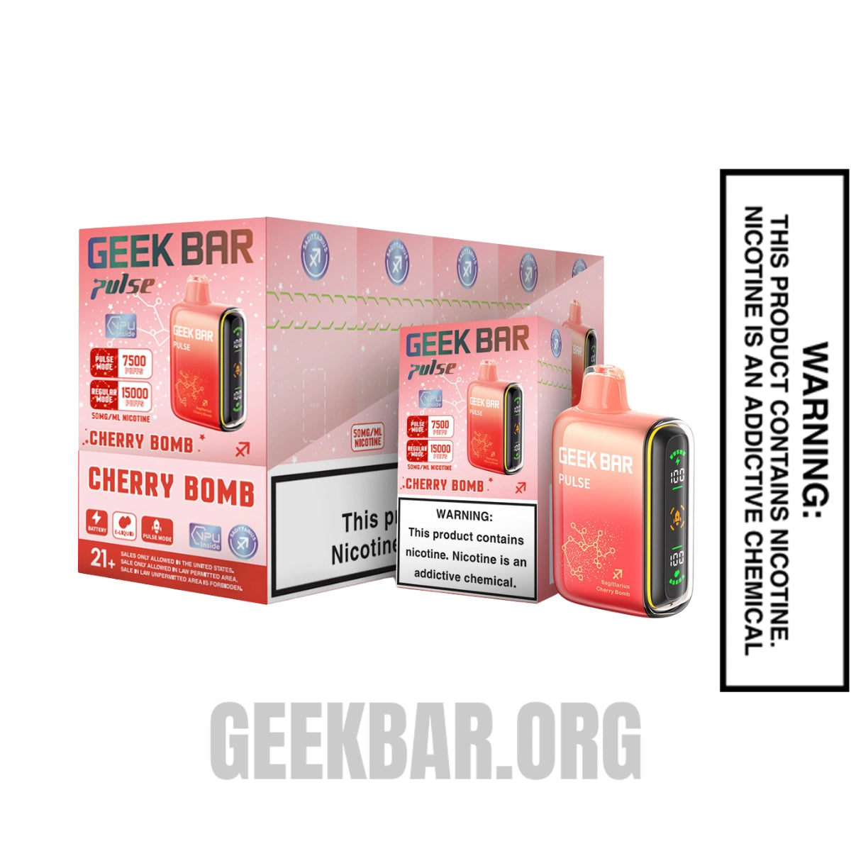 Sagittarius Cherry Bomb Geek Bar Pulse Vape with Bundle Box