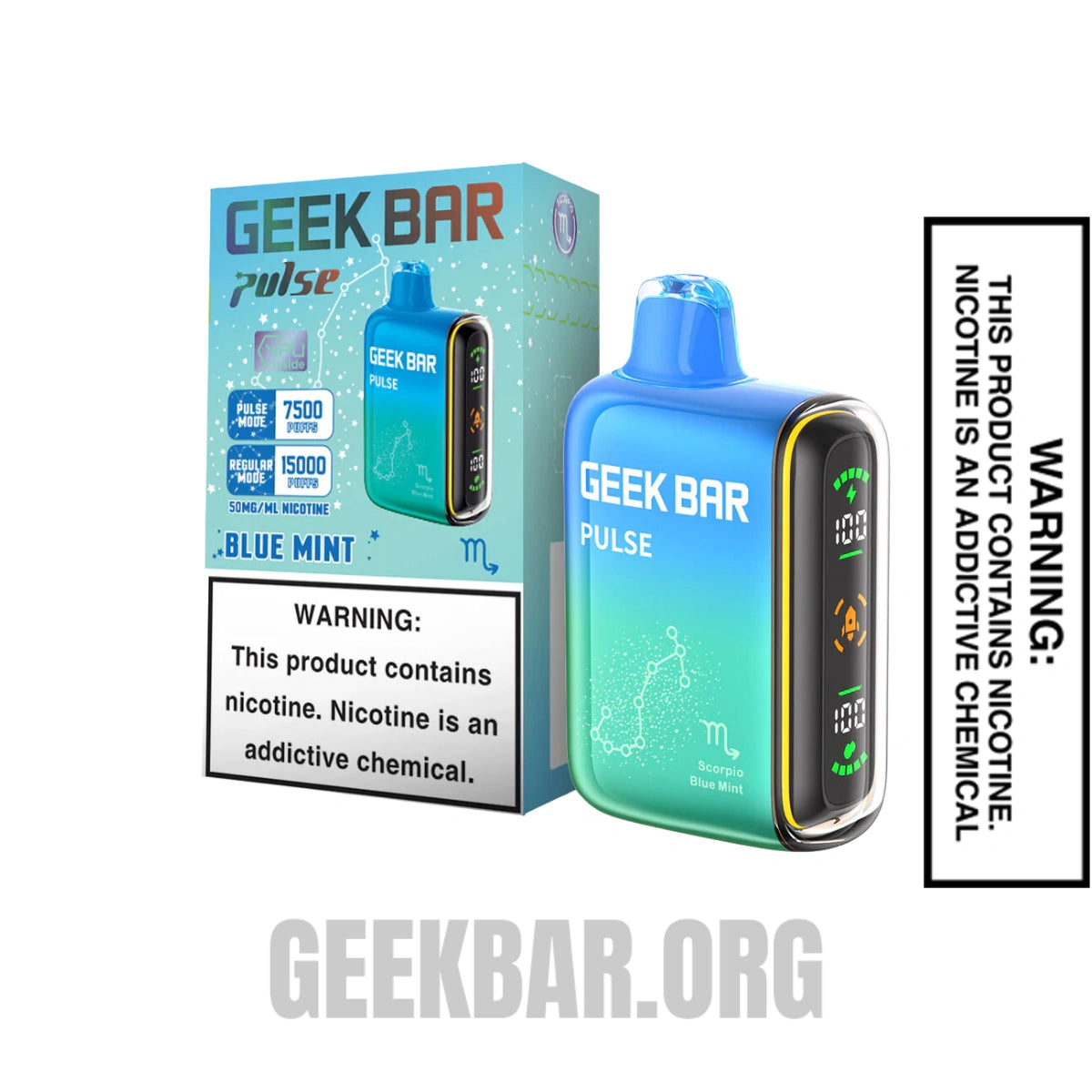  Scorpio Blue Mint Geek Bar Pulse Vape Package Box