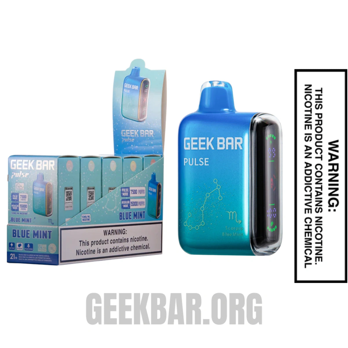 Scorpio Blue Mint Geek Bar Pulse Vape with Bundle Box