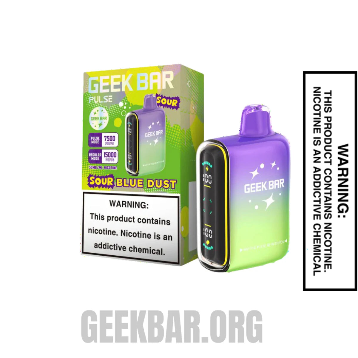 SourBlueDustGeekBarPulseDisposableVapeWithPackageBox