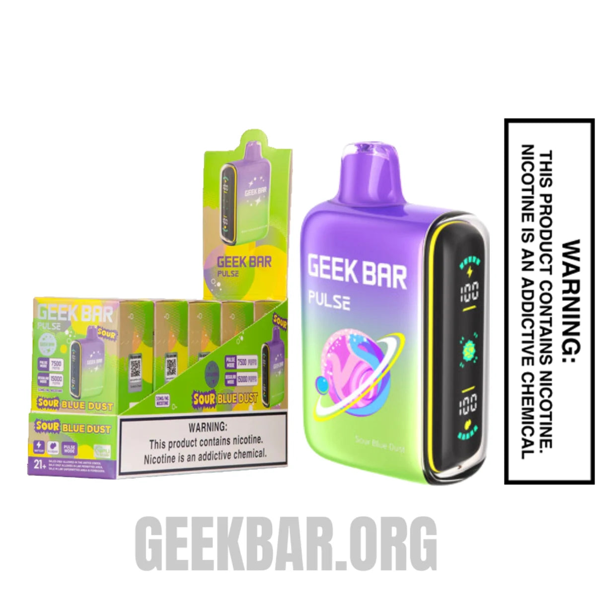 SourBlueDustGeekBarPulseDisposableVapewithBundlePack