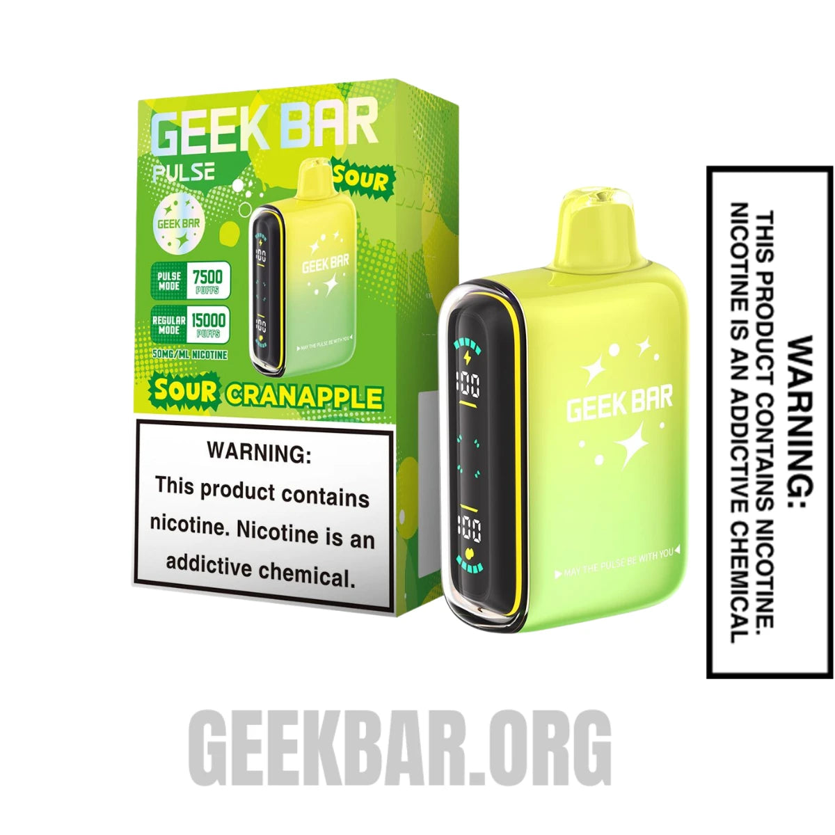 SourCranappleGeekBarPulseDisposableVapeWithPackageBox