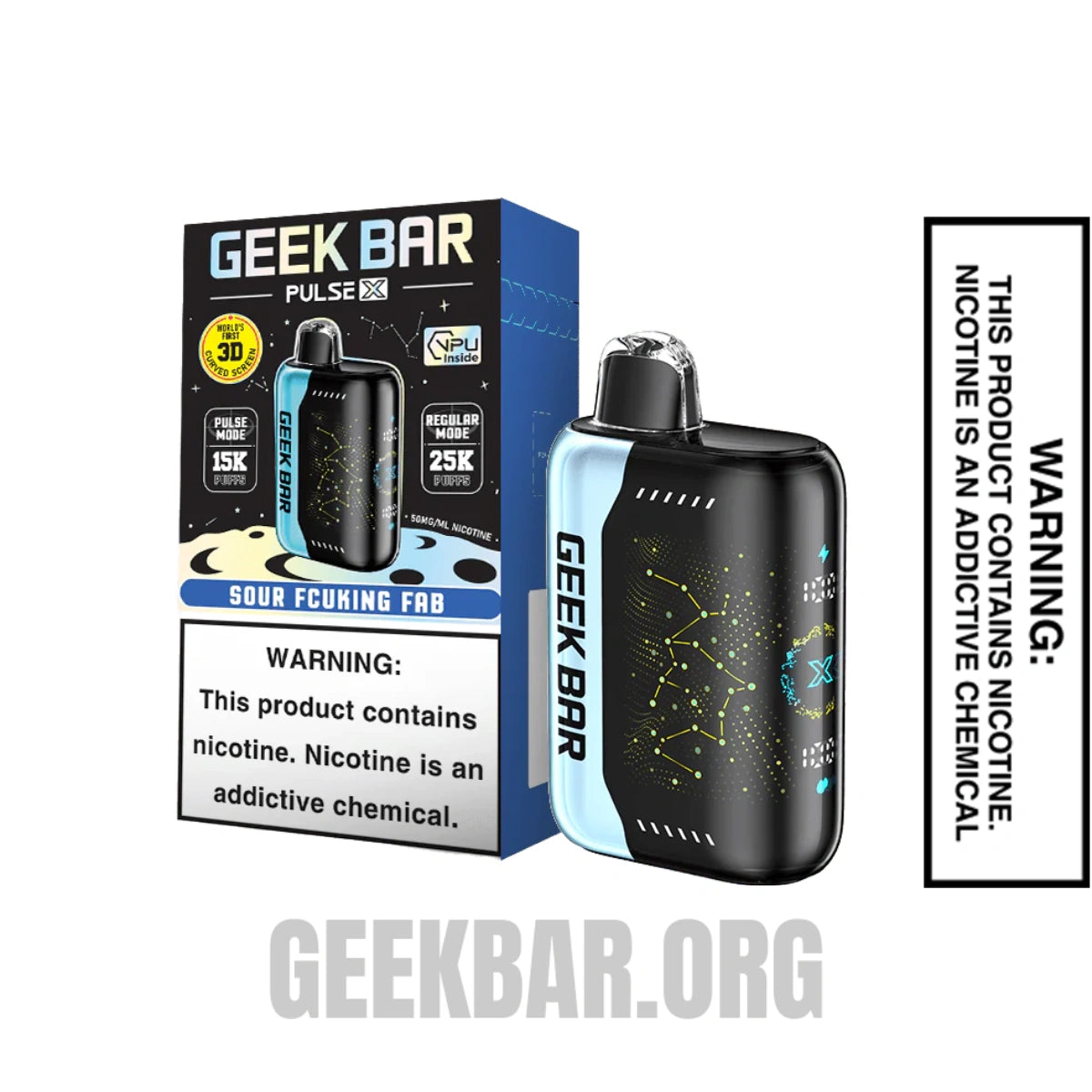 Sour Fcuking Fab Geek Bar Pulse X Disposable Vape With Package Box