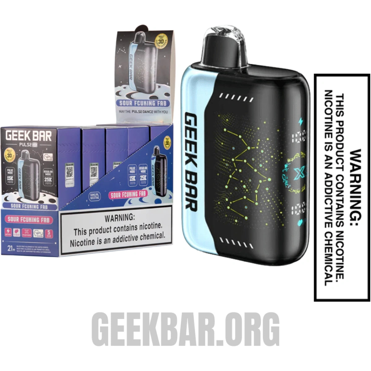 Sour Fcuking Fab Geek Bar Pulse X Disposable Vape with Bundle Pack