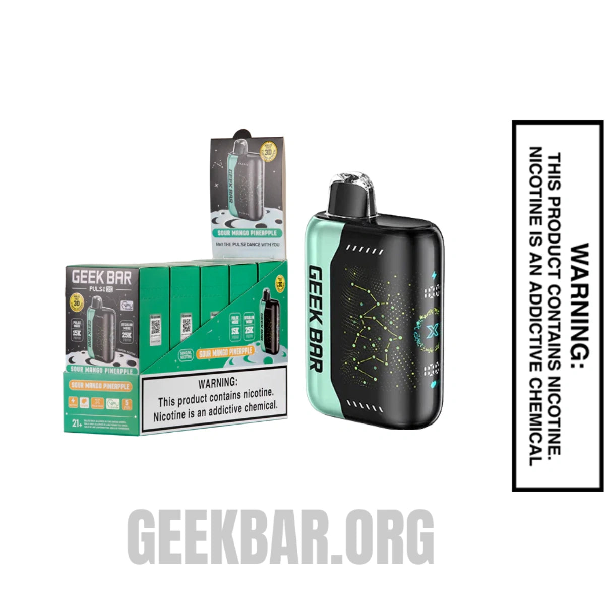 Sour Mango Pineapple Geek Bar Pulse X Disposable Vape with Bundle Pack