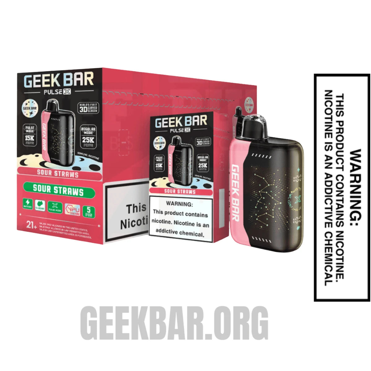 SourStrawsGeekBarPulseXDisposableVapewithBundlePack