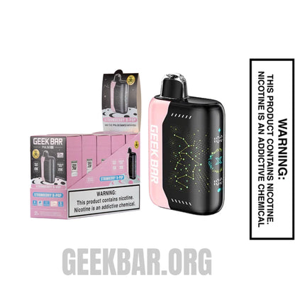 Strawberry B-Pop Geek Bar Pulse X Disposable Vape with Bundle Pack