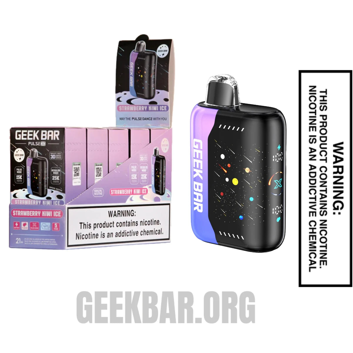 StrawberryKiwiIceGeekBarPulseXDisposableVapewithBundlePack