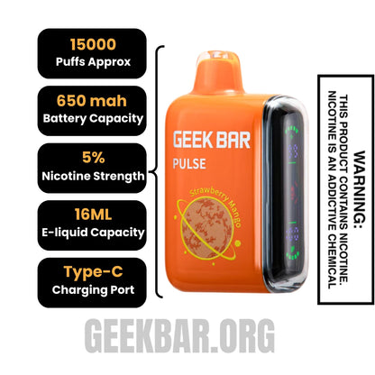 Strawberry Mango Geek Bar Pulse Disposable Vape Specification