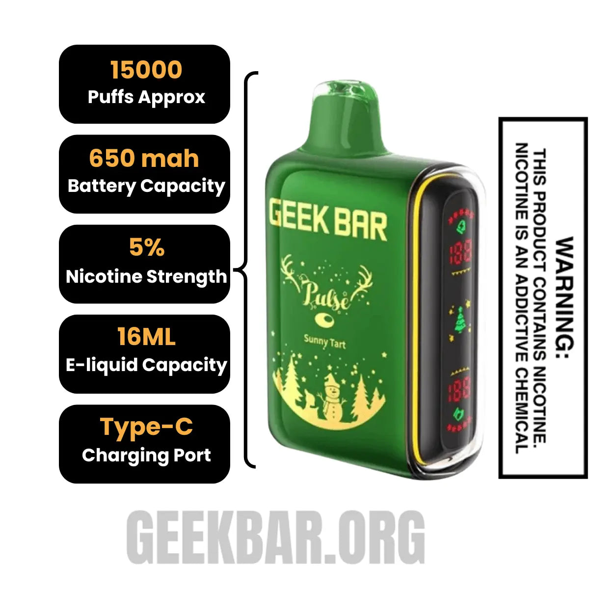 Sunny Tart Geek Bar Pulse Vape Specifications