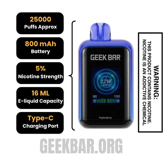 Triple Berry Geek Bar Skyview Disposable Vape Specifications