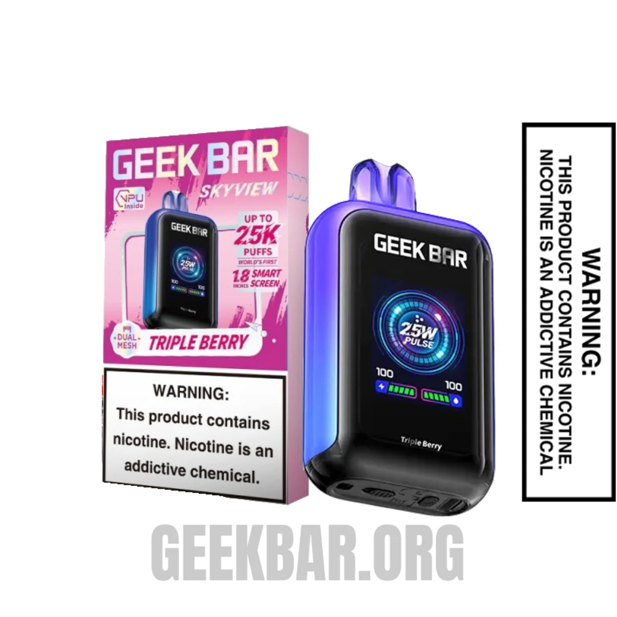 Triple Berry Geek Bar Skyview Disposable Vape With Package Box