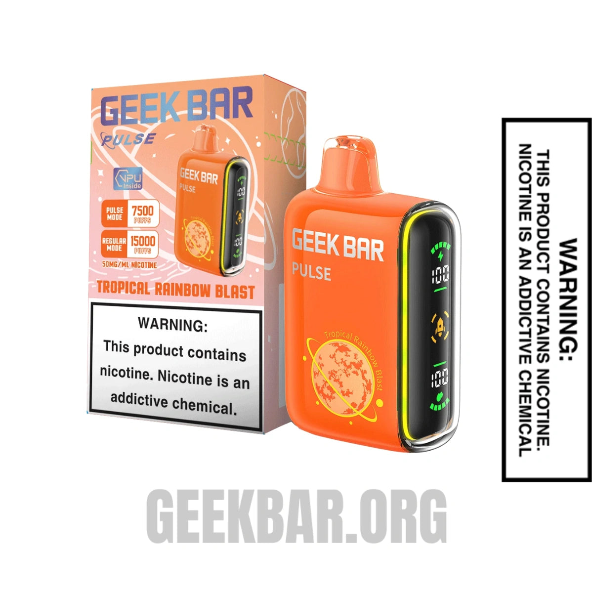  Tropical Rainbow Blast Geek Bar Pulse Disposable Vape Box