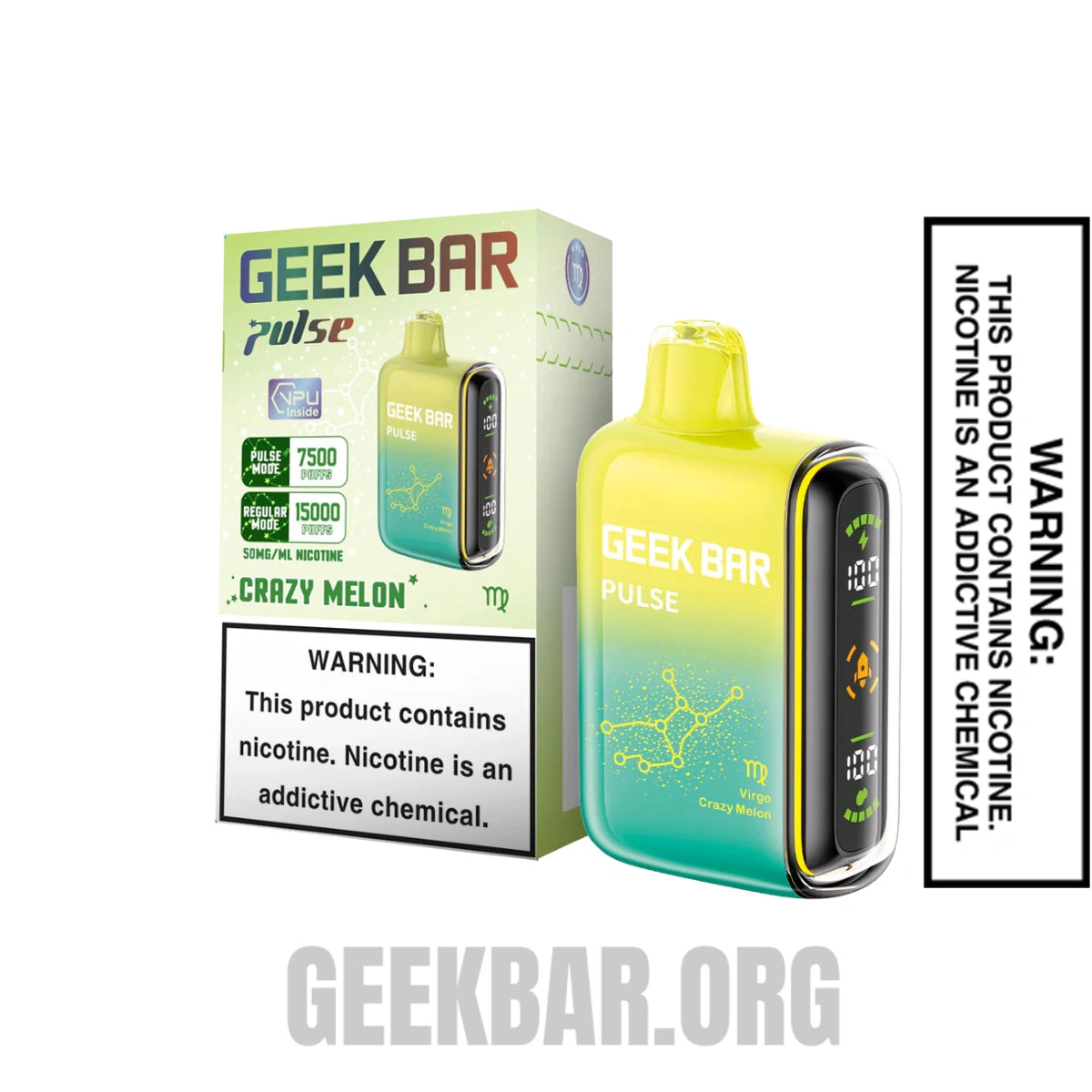  Virgo Crazy Melon Geek Bar Pulse Vape  Box