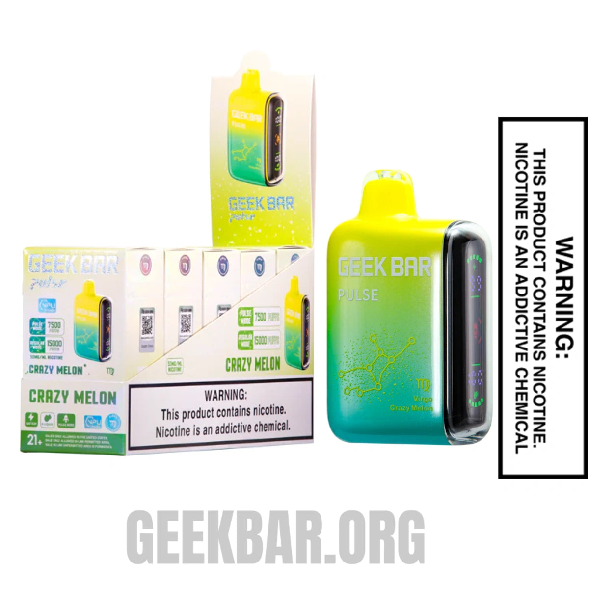 Virgo Crazy Melon Geek Bar Pulse Vape  with bundle box