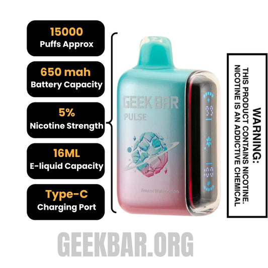 Watermelon Geek Bar Pulse Frozen Edition Vape Specification